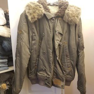 DIESEL PILOT FUR LIMITED FLIGHT JACKET BOMBER ZIP